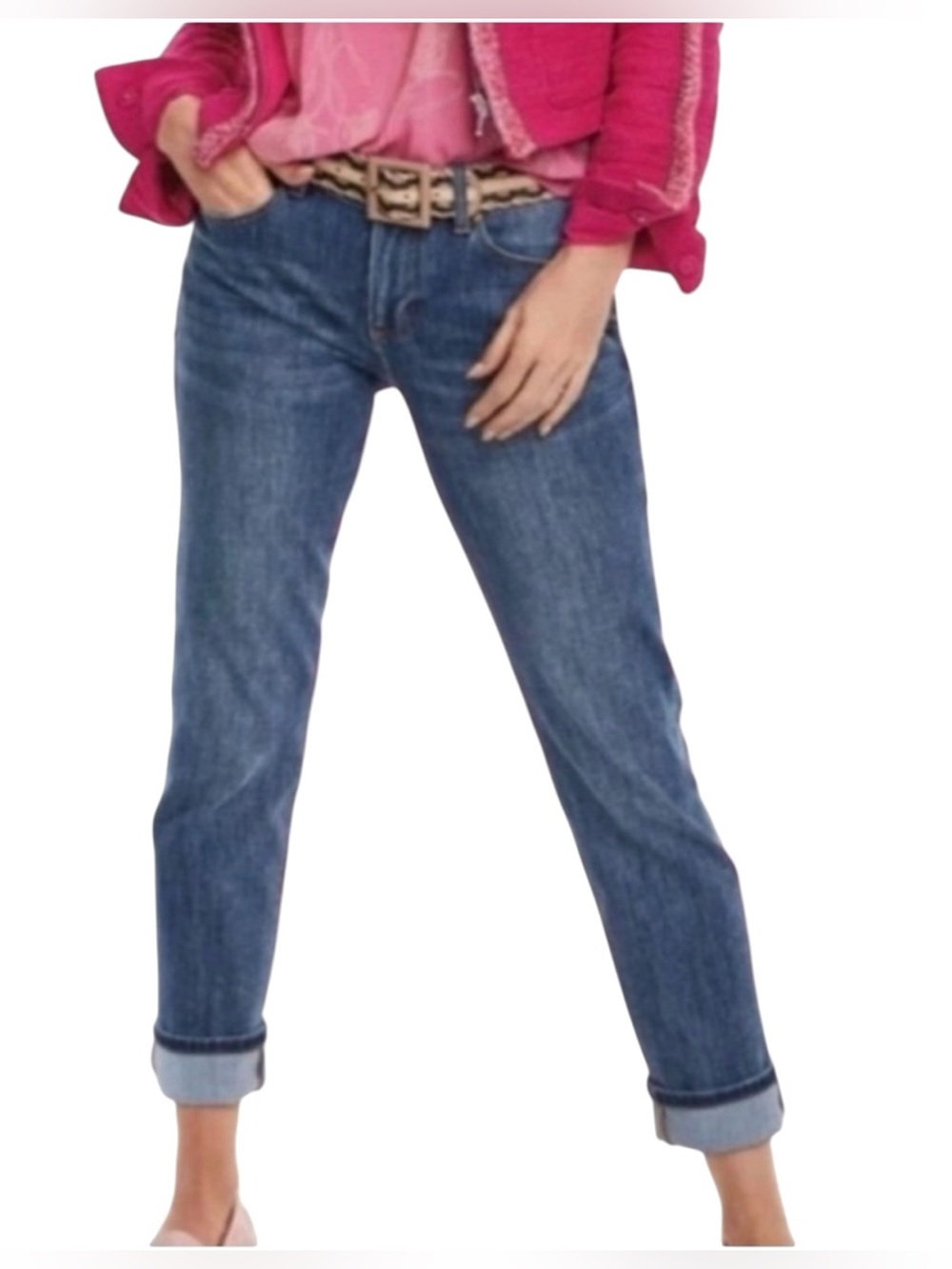 Cabi Harlow Women's Boyfriend Straight-Leg Jeans Size 10 Blue